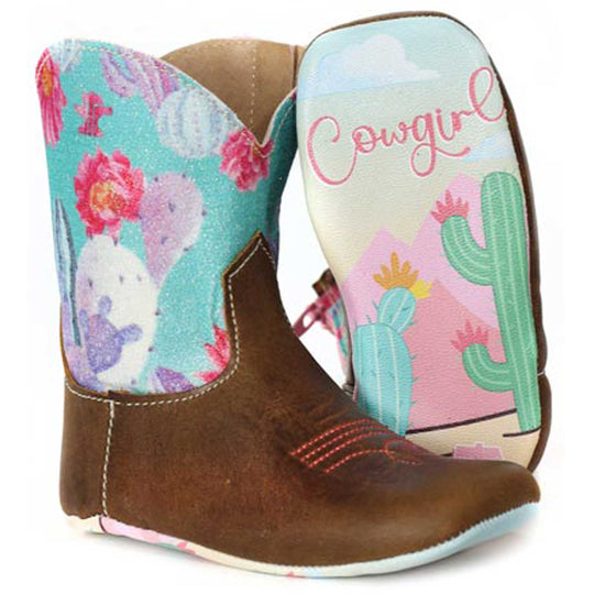 Tin Haul Happy Flower Infants Boots- Born to Be a Cowgirl Sole