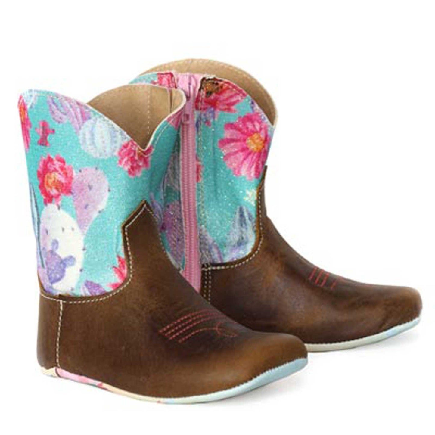 Tin Haul Happy Flower Infants Boots- Born to Be a Cowgirl Sole