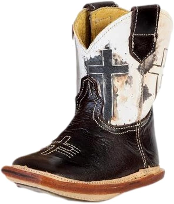 Tin Haul Cowboy Church Cross With Isaiah 13:4 Sole Infant Boots