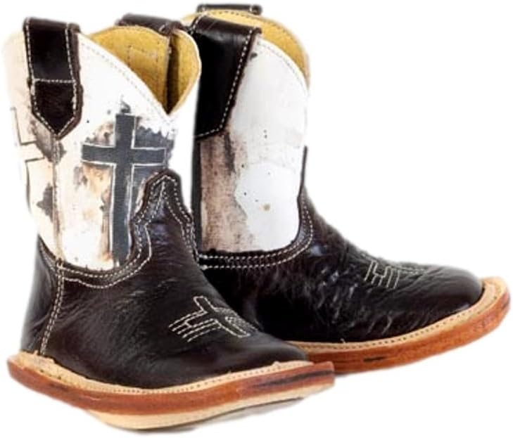 Tin Haul Cowboy Church Cross With Isaiah 13:4 Sole Infant Boots