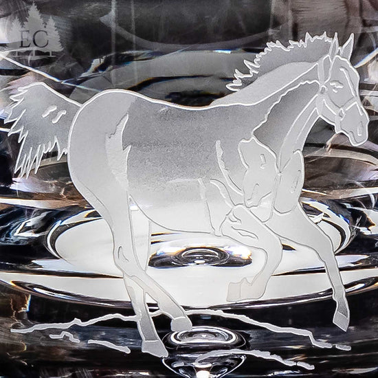 Quarter Horse Etched Crystal Decanter