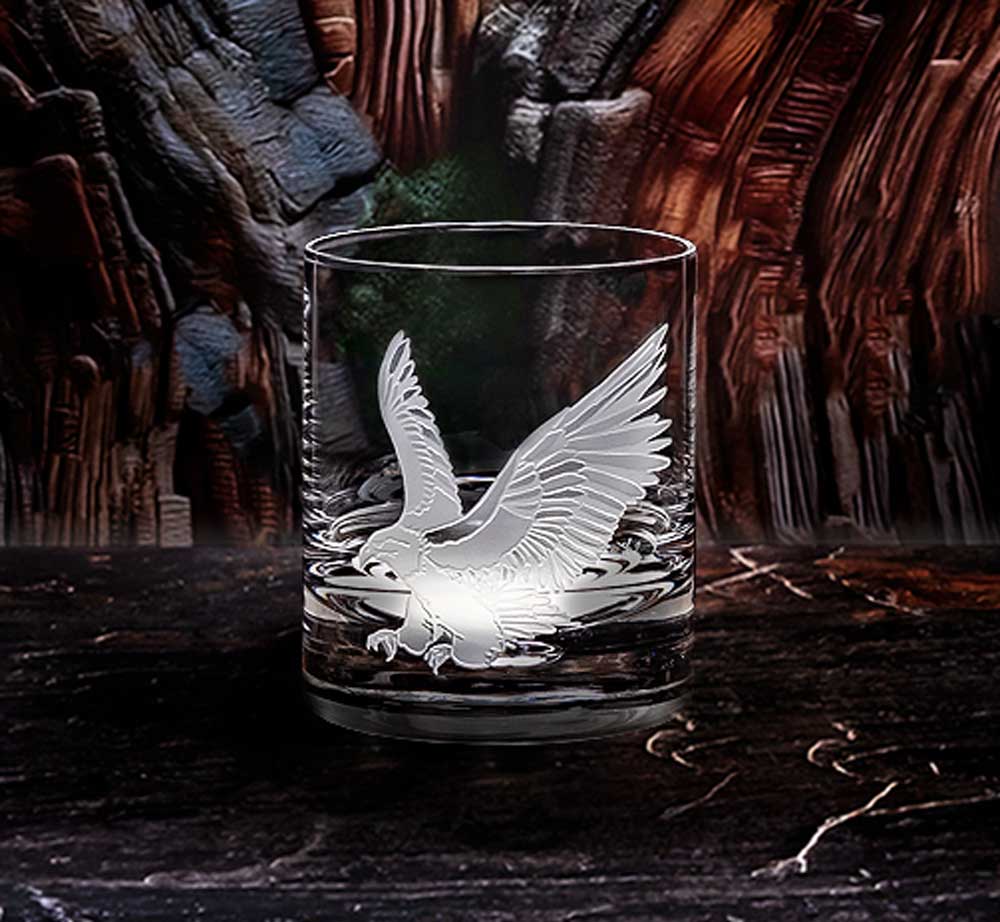 Evergreen Crystal Eagle Whiskey Glass Set (4)