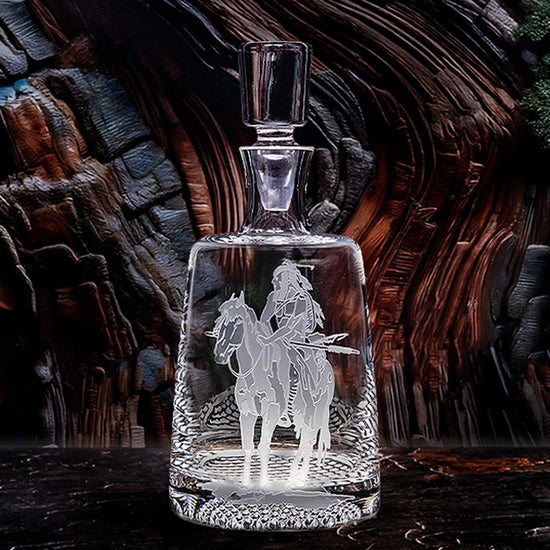 Spirit Rider Etched Crystal Decanter