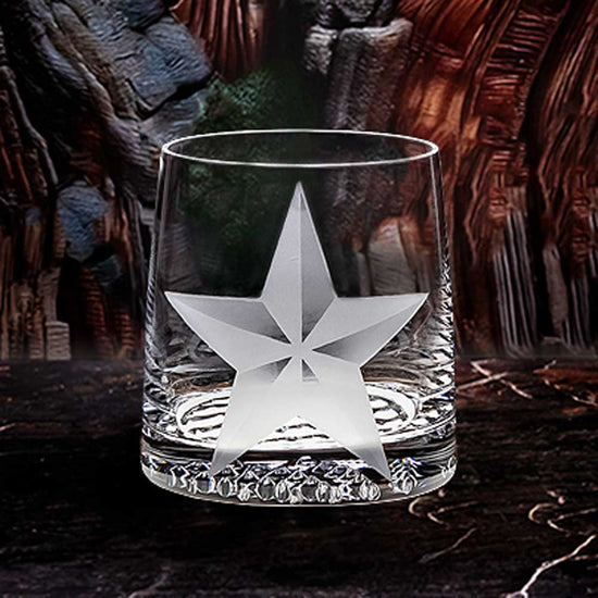 Texas Lone Star Crystal Rocks Glasses, Set of Four