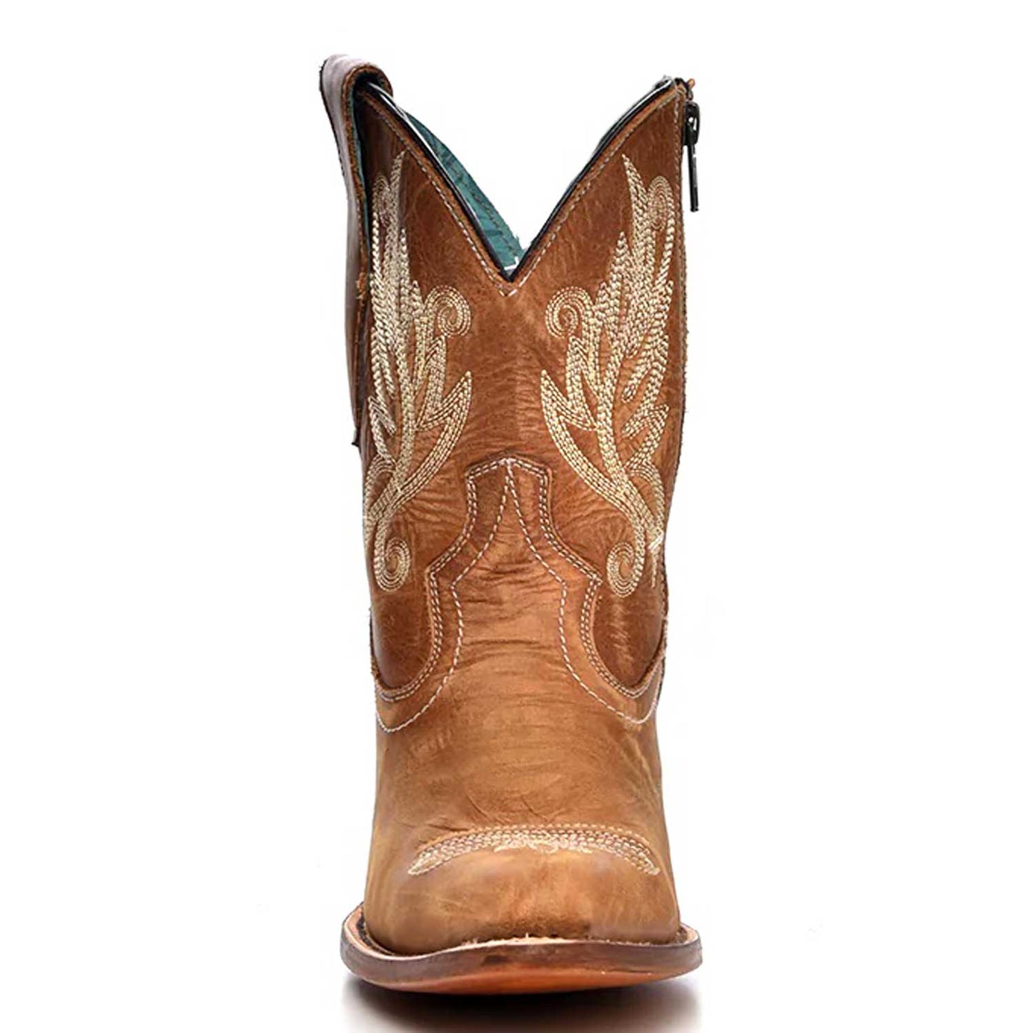 Women's Western Bootie Tan With White Embroidery by Corral