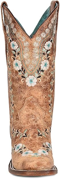 Womens Glow In The Dark Floral Embroidery Square Toe Cowboy Boot By Corral Boots