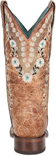 Womens Glow In The Dark Floral Embroidery Square Toe Cowboy Boot By Corral Boots