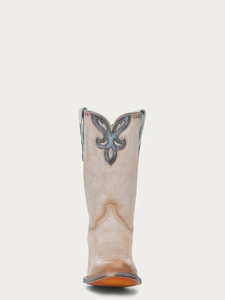 Womens Turquoise Overlay Embroidery & Studs Round Toe Cowboy Boot by Corral