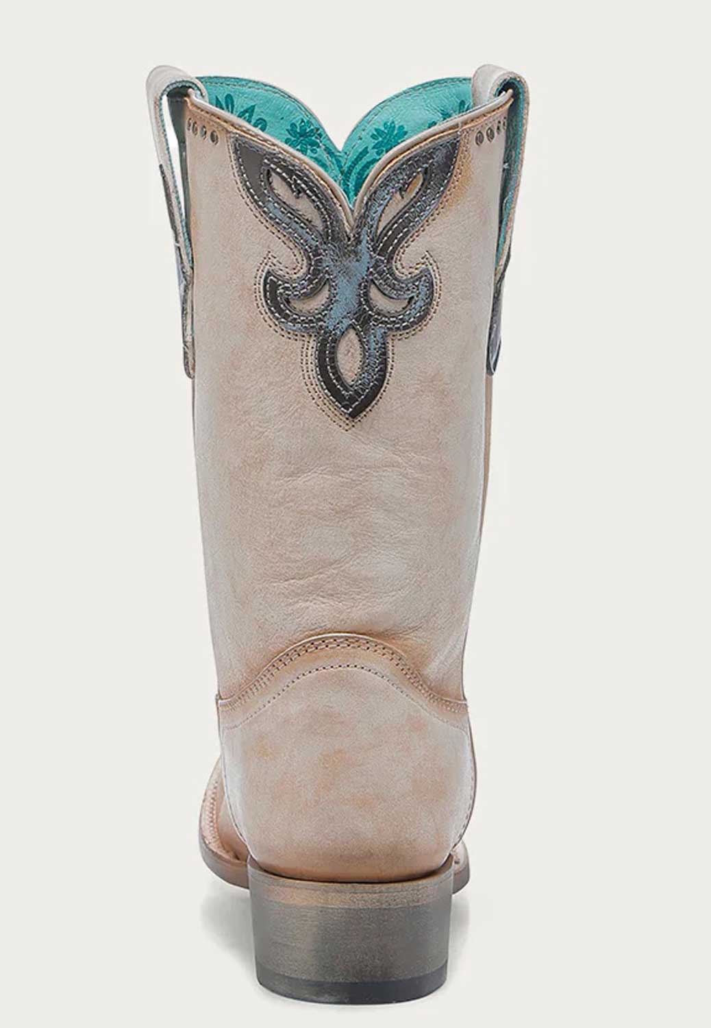 Womens Turquoise Overlay Embroidery & Studs Round Toe Cowboy Boot by Corral