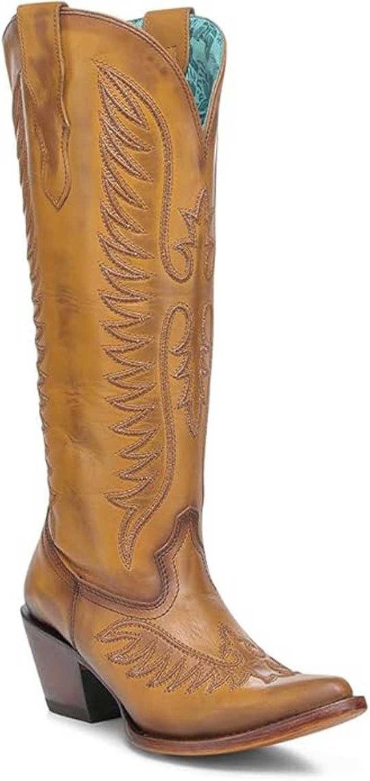 Corral Boots - Ladies Brown Embroidery J Toe Cowboy Boot