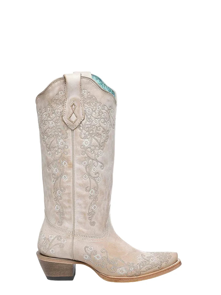 Corral Boots Women's Floral Embroidery Sand Snip Toe Cowgirl Boot