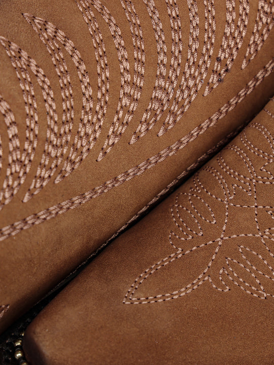 Corral Boots Women's OHoney Embroidery Woven Metallic Welt Tall Snip Toe Cowboy Boot