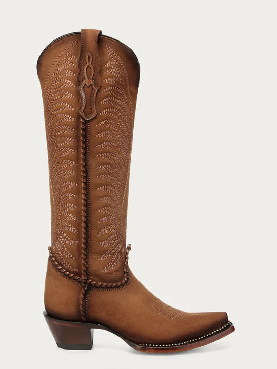 Corral Boots Women's OHoney Embroidery Woven Metallic Welt Tall Snip Toe Cowboy Boot