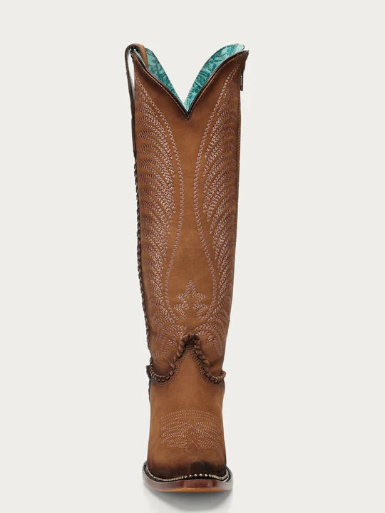 Corral Boots Women's OHoney Embroidery Woven Metallic Welt Tall Snip Toe Cowboy Boot