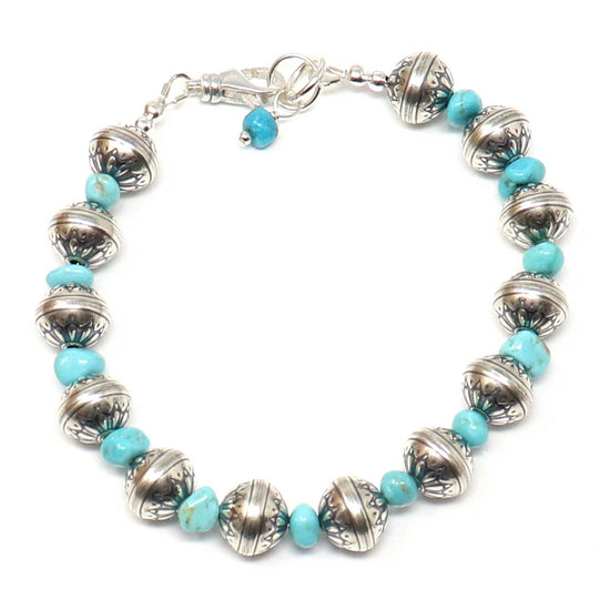 Load image into Gallery viewer, Aztec Campitos Turquoise Stretch Bracelet
