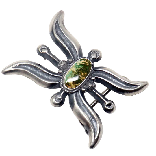 Pilot Mountain Silver Cast Buckle by Harrison Bitsui