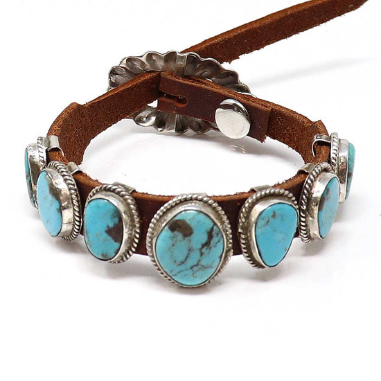 Load image into Gallery viewer, Turquoise &amp;amp; Leather Bracelet by Martinez
