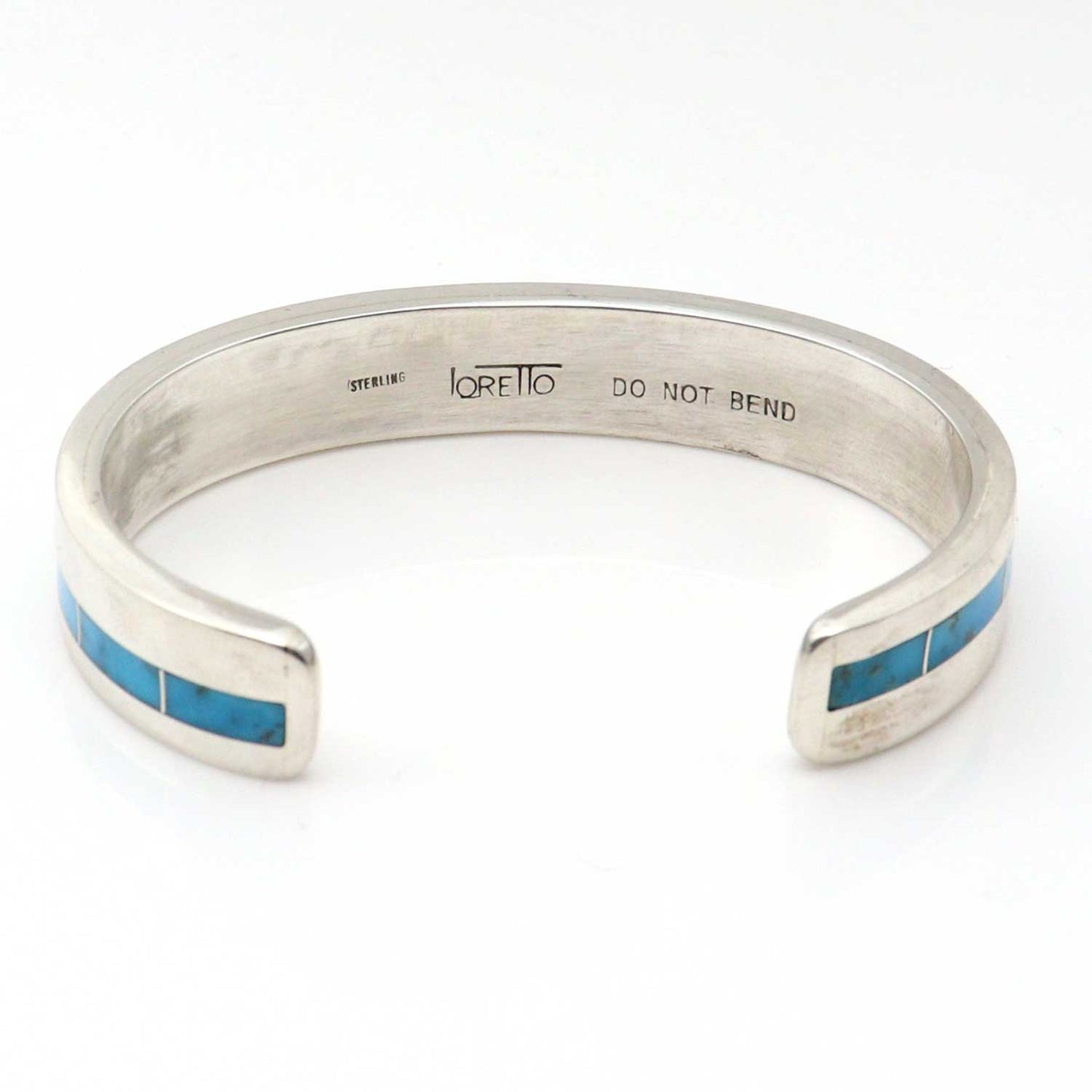 Men's Turquoise Channel Inlay Bracelet by Larry Loretto