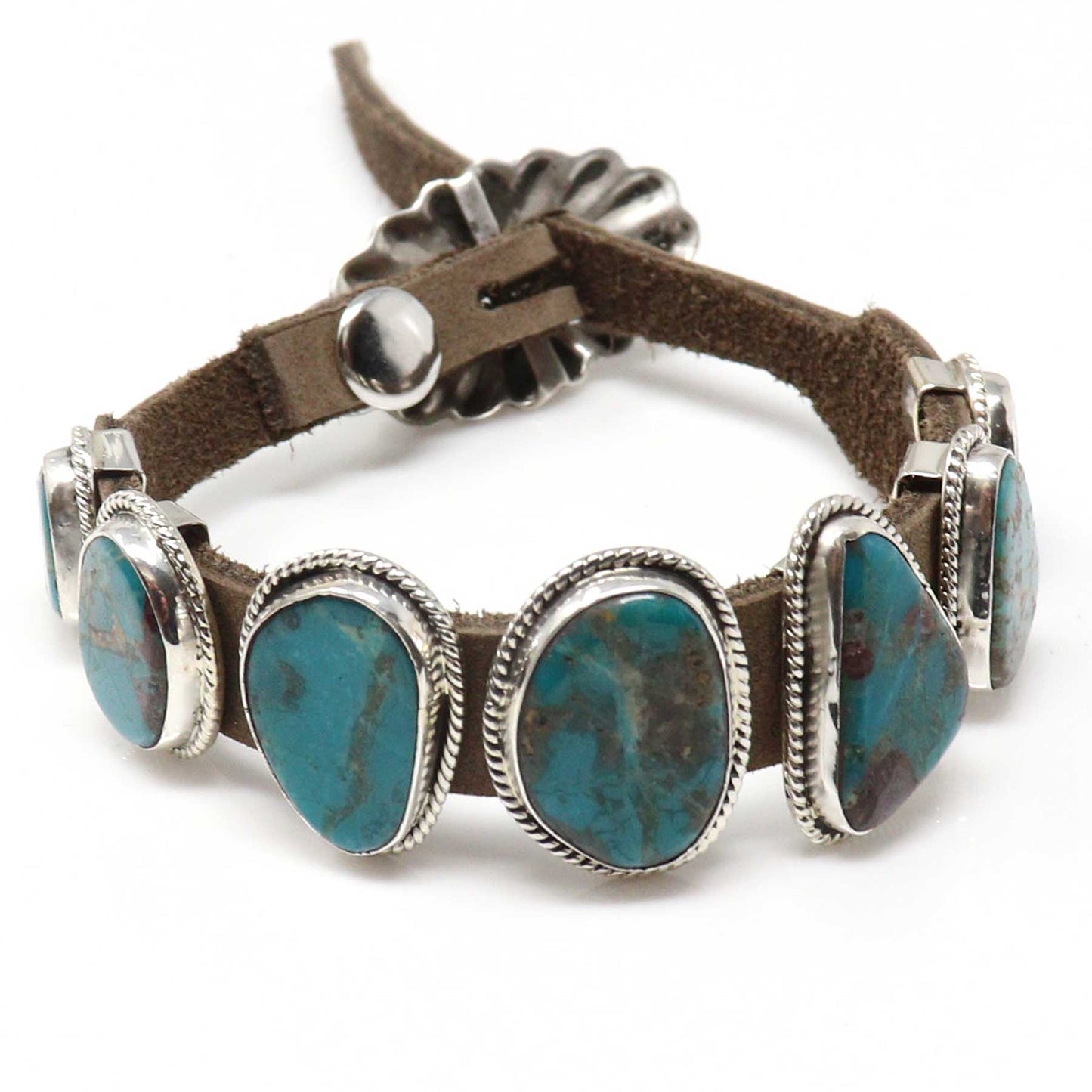 Dan Morgan Green Turquoise Concho Bracelet