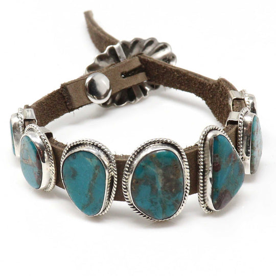 Dan Morgan Green Turquoise Concho Bracelet