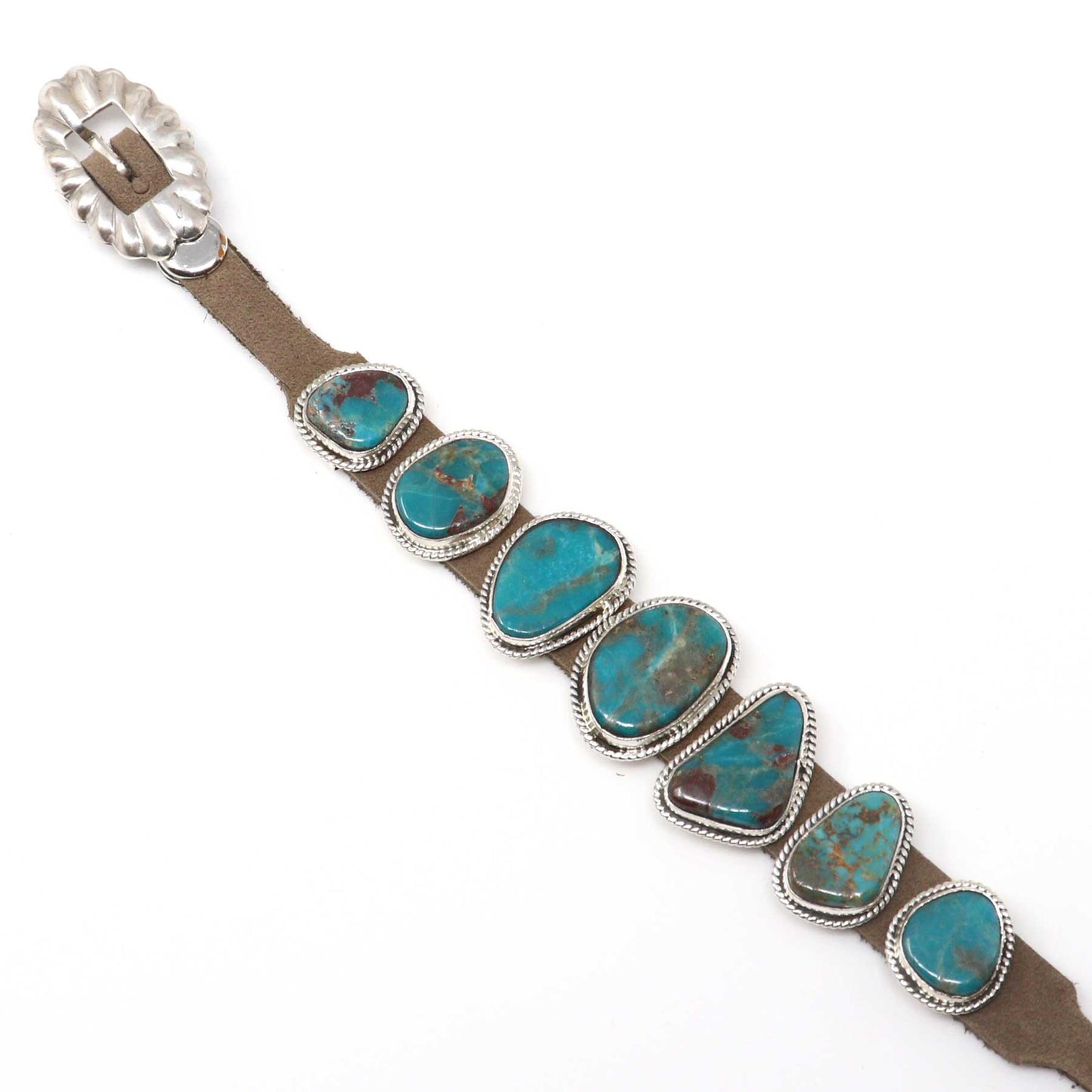 Dan Morgan Green Turquoise Concho Bracelet