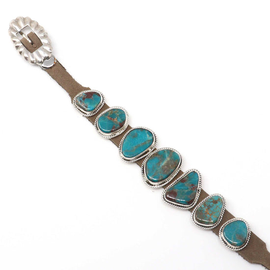 Dan Morgan Green Turquoise Concho Bracelet
