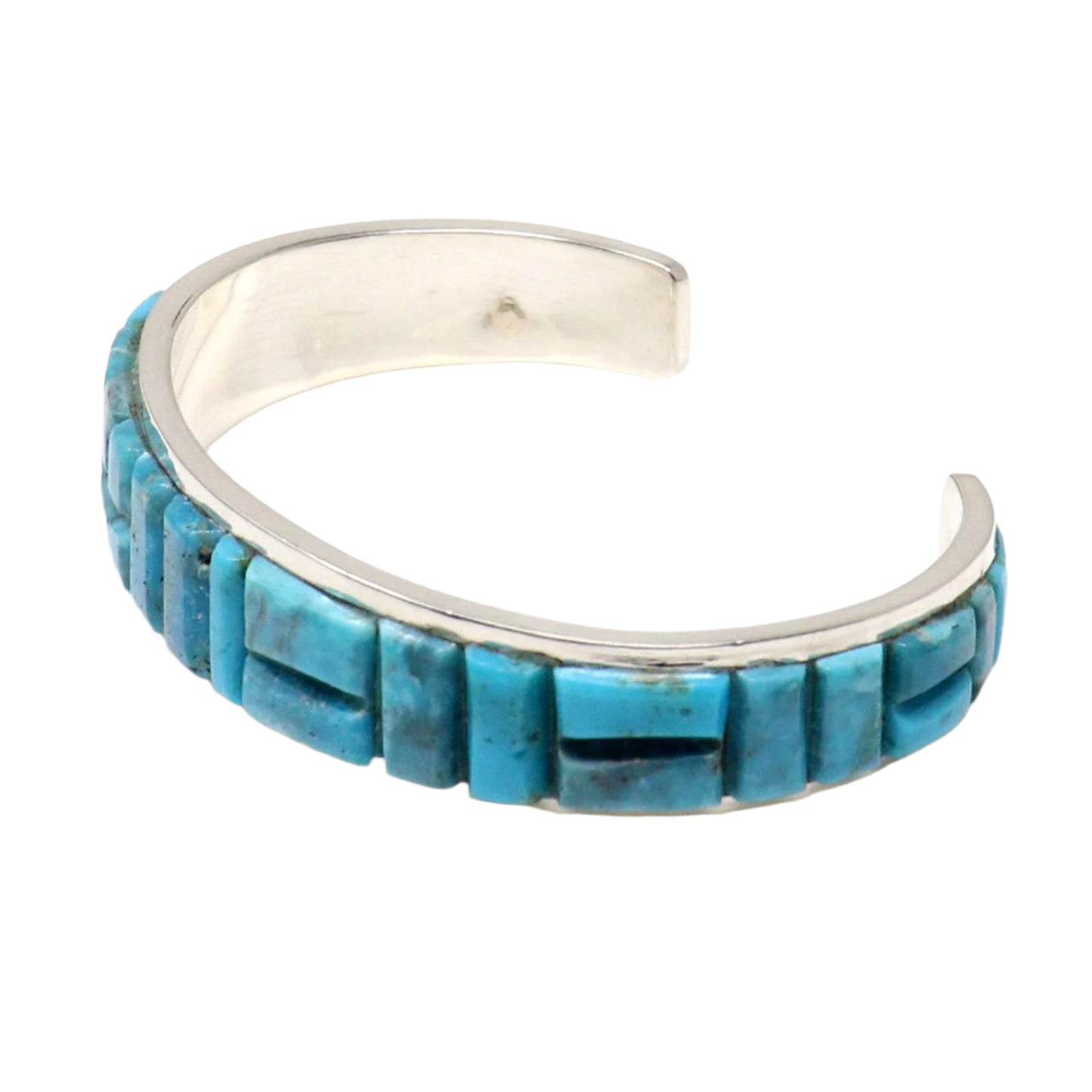 Men's Turquoise Cobble Inlay Bracelet by Yazzie