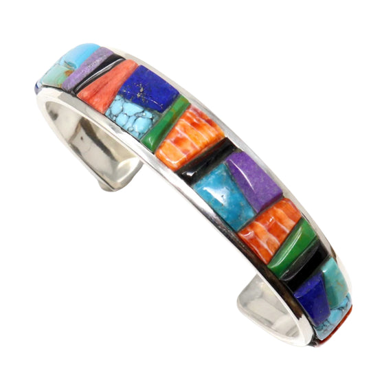 Men's Multi Stone Cobble Inlay Bracelet by Yazzie