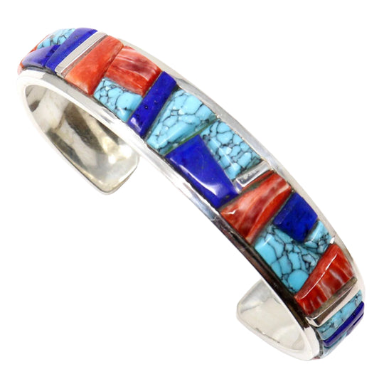 Men's Multi Color Cobble Inlay Bracelet by Yazzie