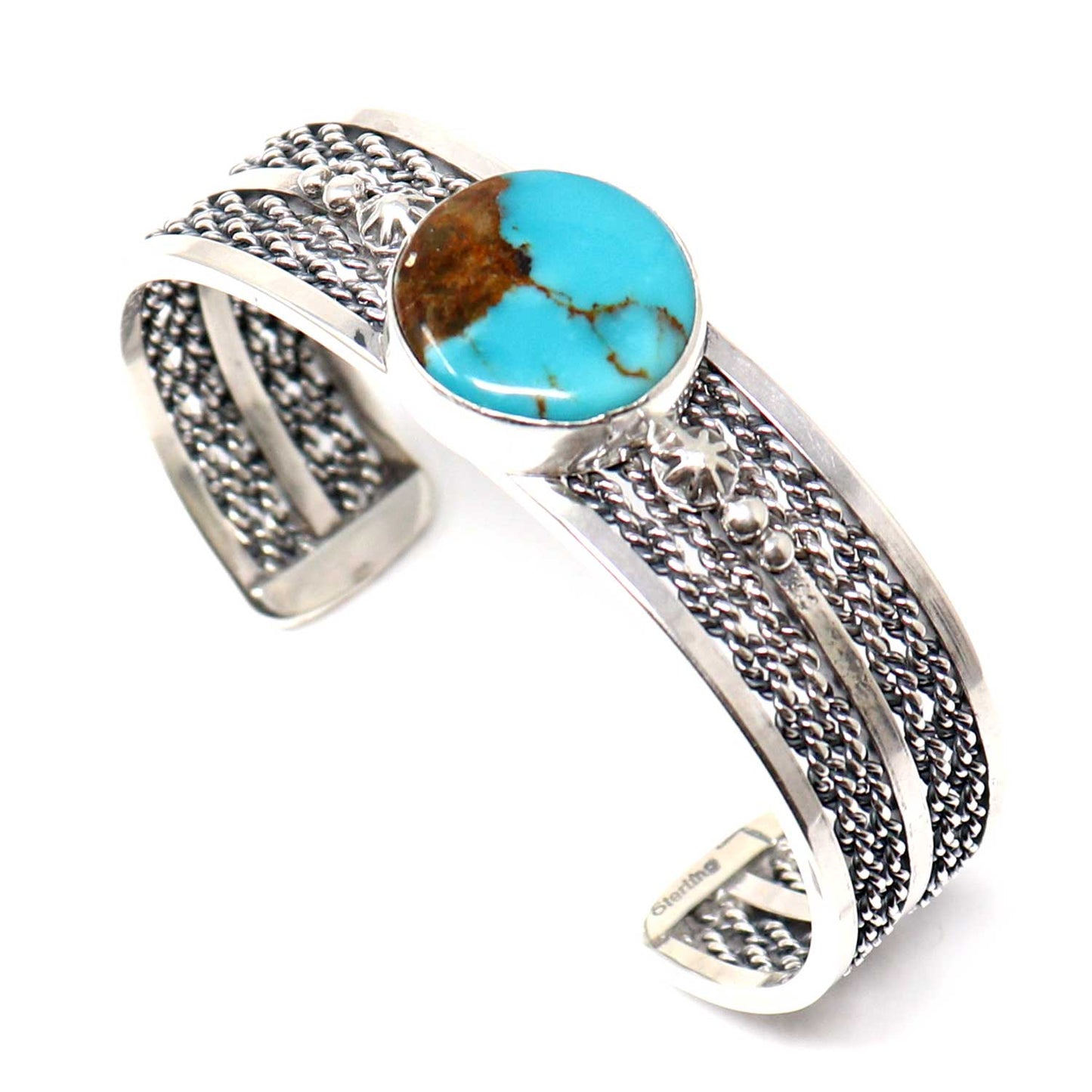 Navaho Kingman Turquoise & Silver Bracelet