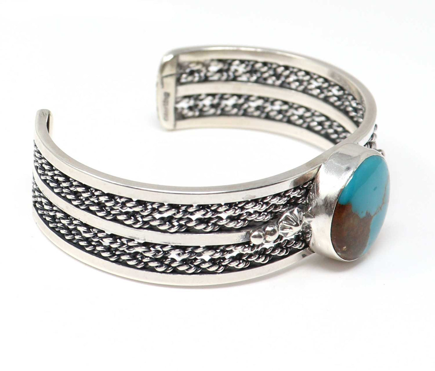 Navaho Kingman Turquoise & Silver Bracelet