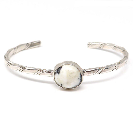 Load image into Gallery viewer, White Buffalo Turquoise Bracelet
