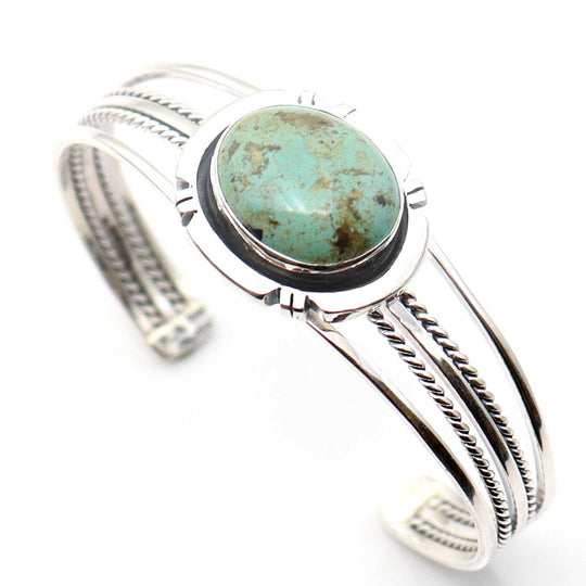 Single Stone Turquoise and Silver Bracelet
