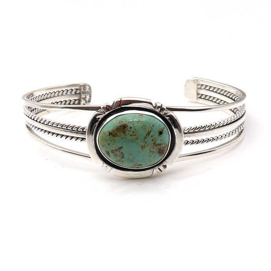 Load image into Gallery viewer, Single Stone Turquoise and Silver Bracelet
