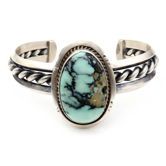 Load image into Gallery viewer, Sterling Silver Bracelet With Turquoise Setting by Smith
