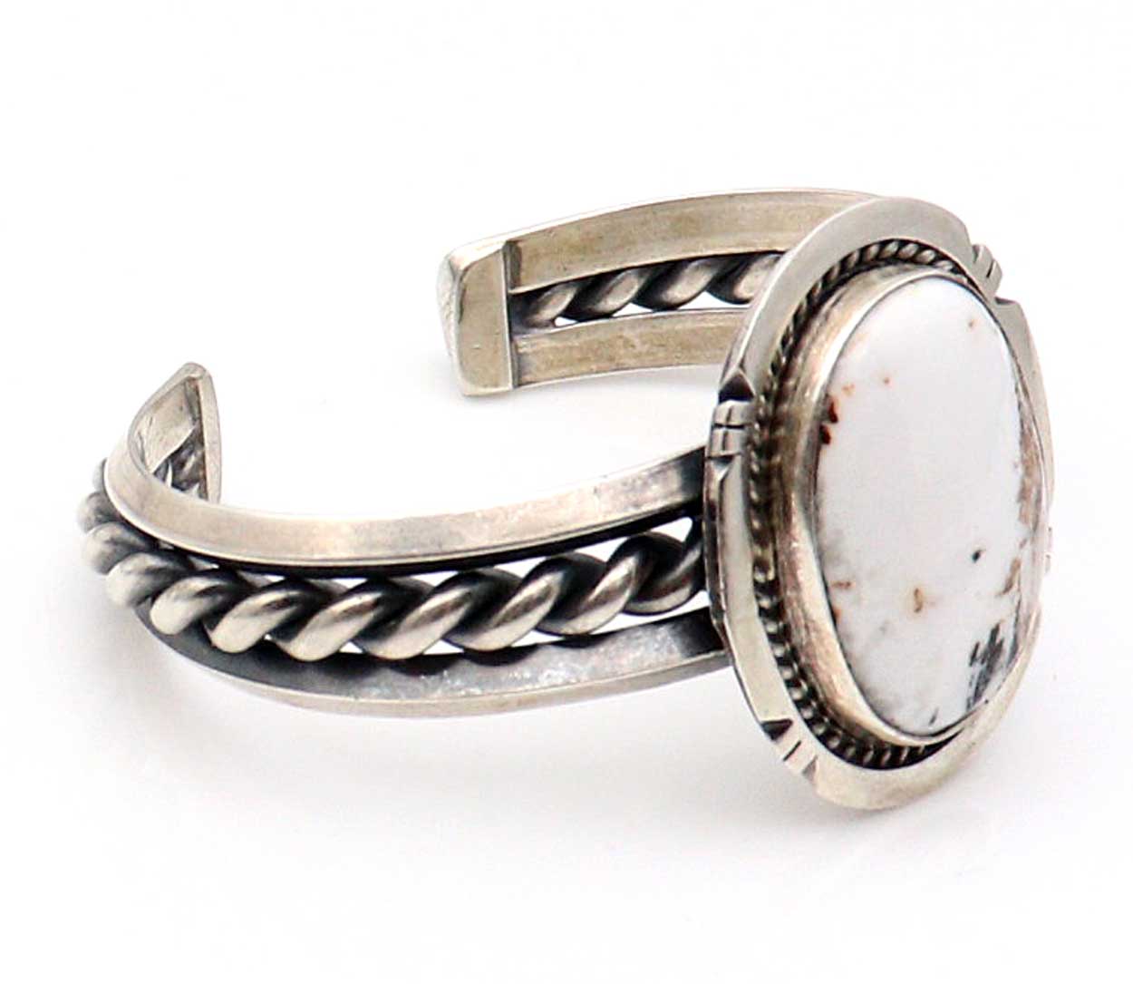Sterling Silver Bracelet With White Buffalo by Smith