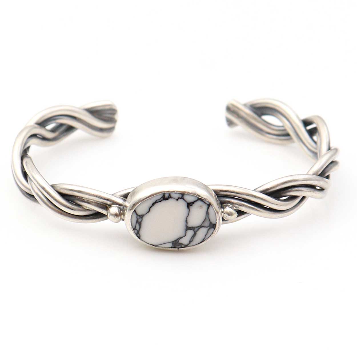 Sterling Silver Bracelet With White Buffalo by Stanley