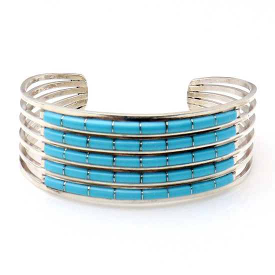 5 Row Zuni Turquoise Channel Inlay Bracelet by Wallace