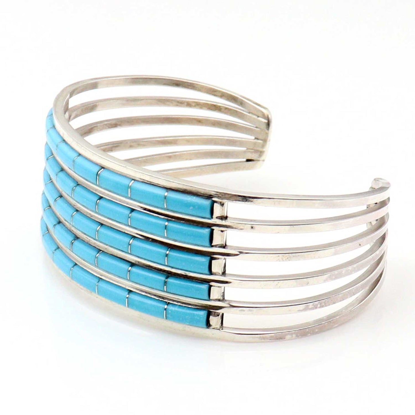 5 Row Zuni Turquoise Channel Inlay Bracelet by Wallace