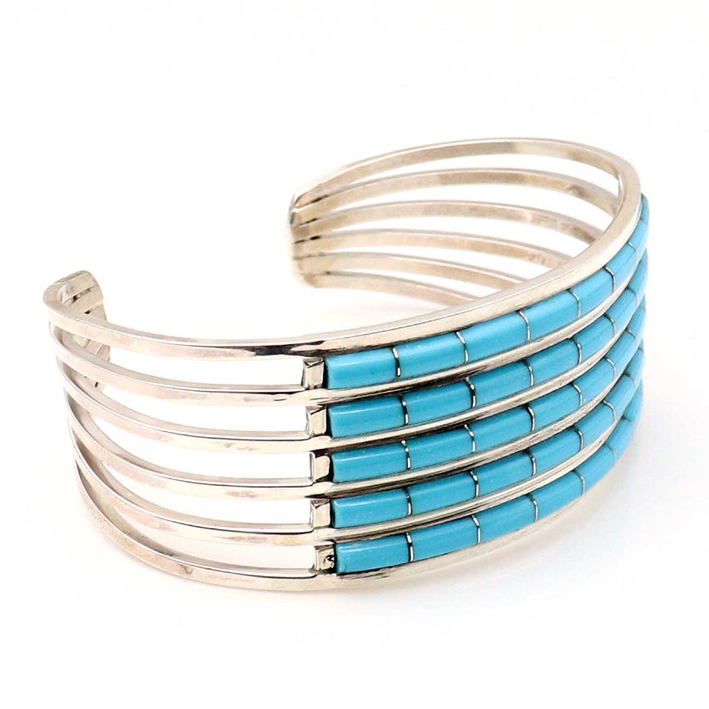 5 Row Zuni Turquoise Channel Inlay Bracelet by Wallace