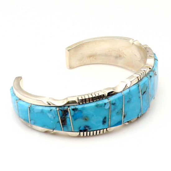 Kingman Turquoise Inlaid Bracelet by Steve Francisco