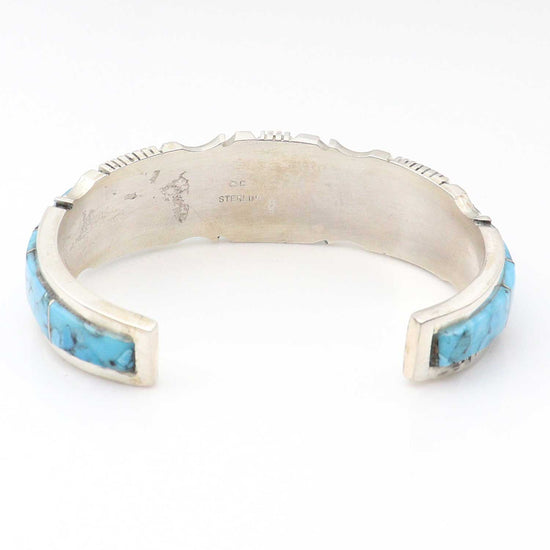 Kingman Turquoise Inlaid Bracelet by Steve Francisco