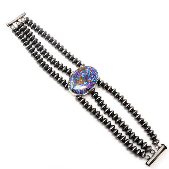 Purple Mohave Turquoise Link Bracelet- Hada Collection