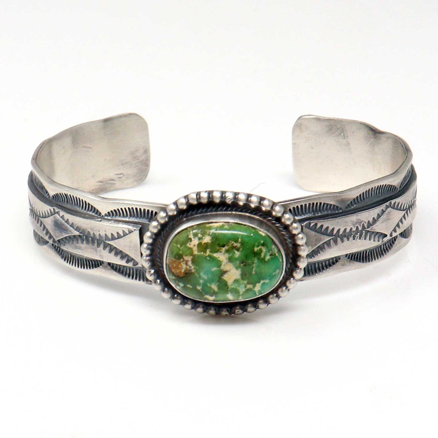 Stamped Sterling Silver Bracelet Featuring Sonoran Gold Turquoise