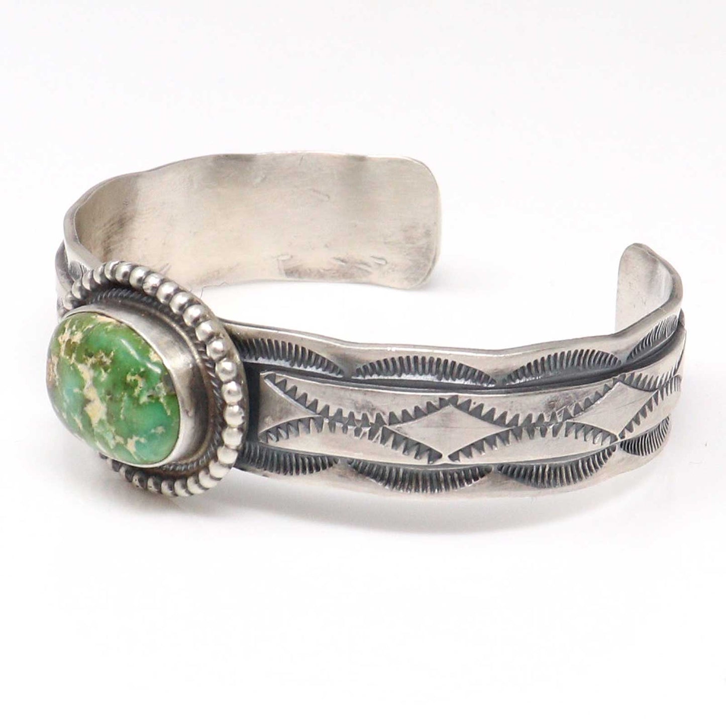 Stamped Sterling Silver Bracelet Featuring Sonoran Gold Turquoise