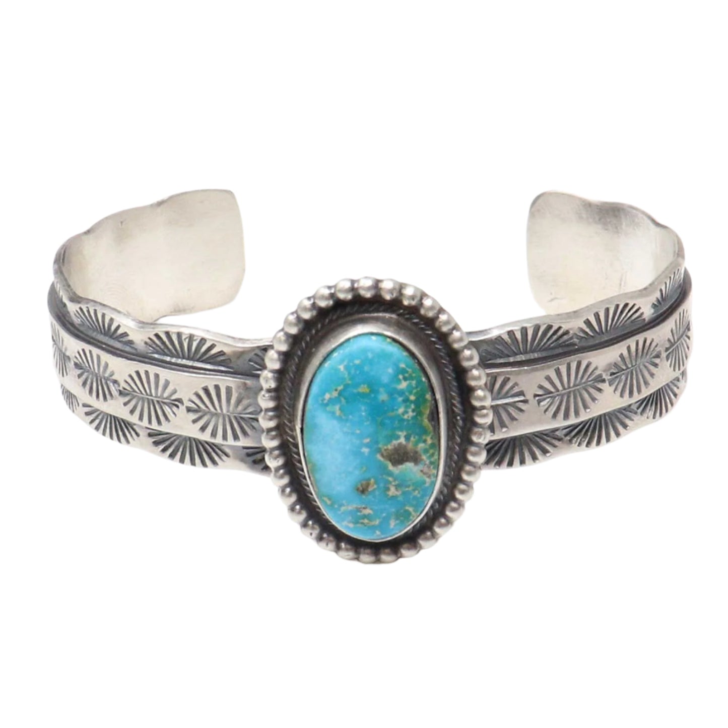 Tillie John Bracelet with a turquoise stone on a white background