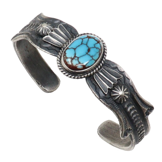 Stamped Silver Bracelet With Egyptian Turquoise by Kevin Billah