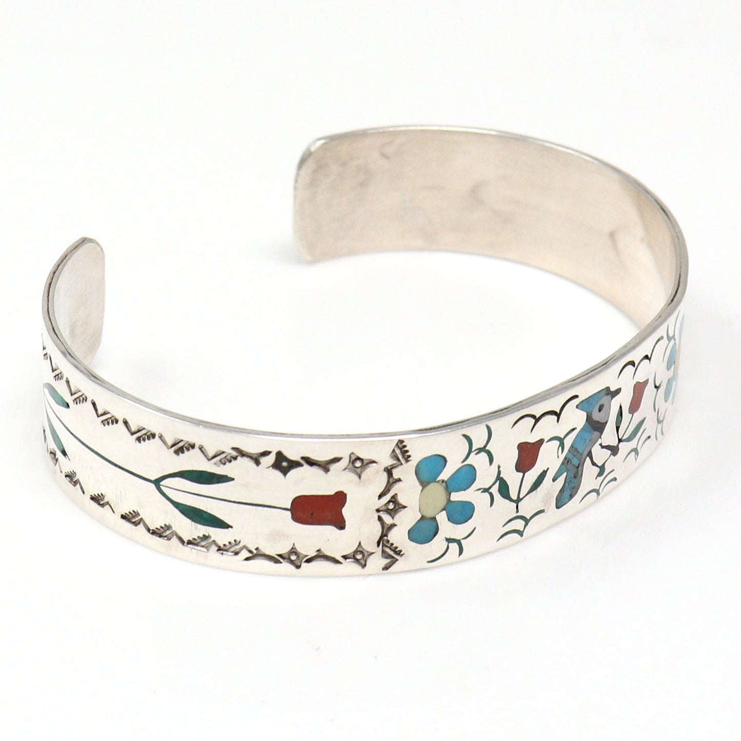 Intricately Inlaid Zuni Oriole  Bracelet By Guardian