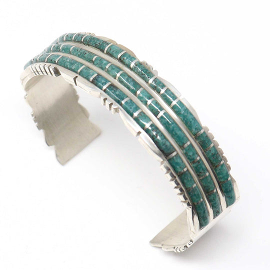 Three Row Turquoise Inlay Bracelet by Lalio