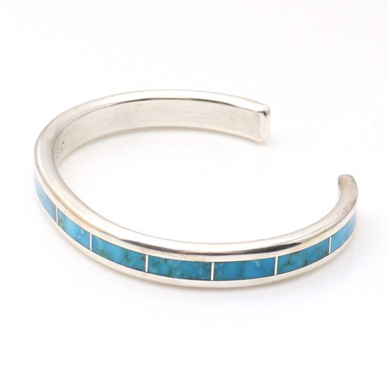 Load image into Gallery viewer, Turquoise Inlay Bracelet by Larry Loretto
